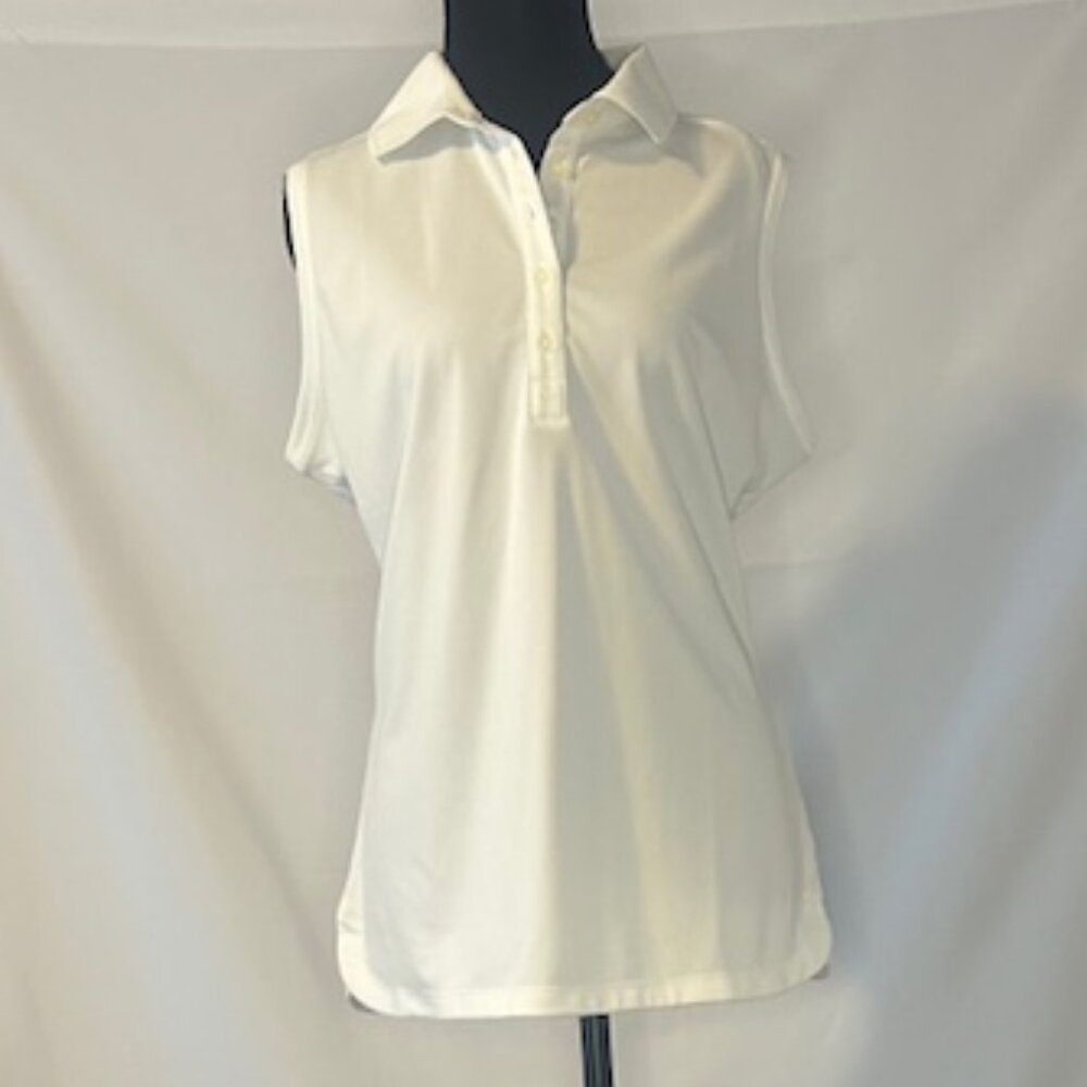 Nike Golf Tour Performance Sleeveless White Polo Size L NWT Tennis, Pickleball